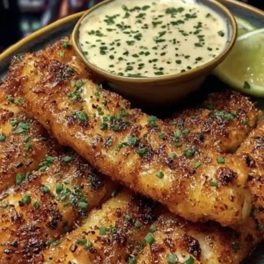 Spicy Cajun Cod Strips with Zesty Lime Dip