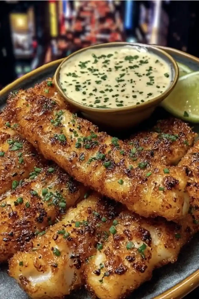 Spicy Cajun Cod Strips with Zesty Lime Dip
