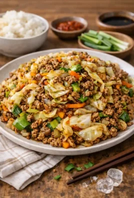 Healthy Chinese Ground Beef & Cabbage Stir Fry