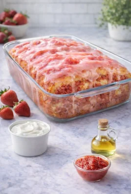Strawberry Honeybun Cake with Strawberry Cream Icing