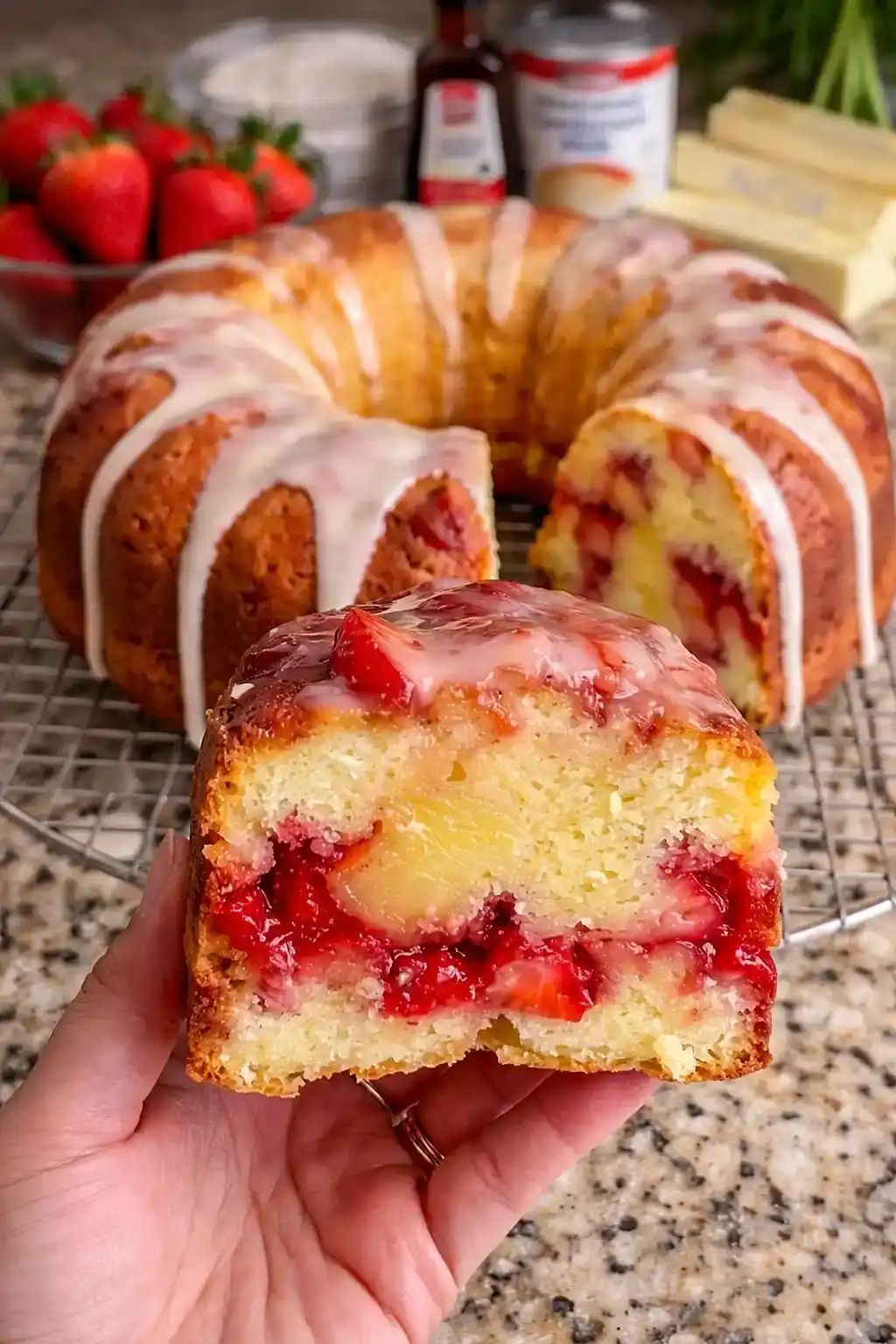 Strawberry Pineapple Pound Cake