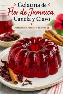 Gelatina de Flor de Jamaica, Canela y Clavo